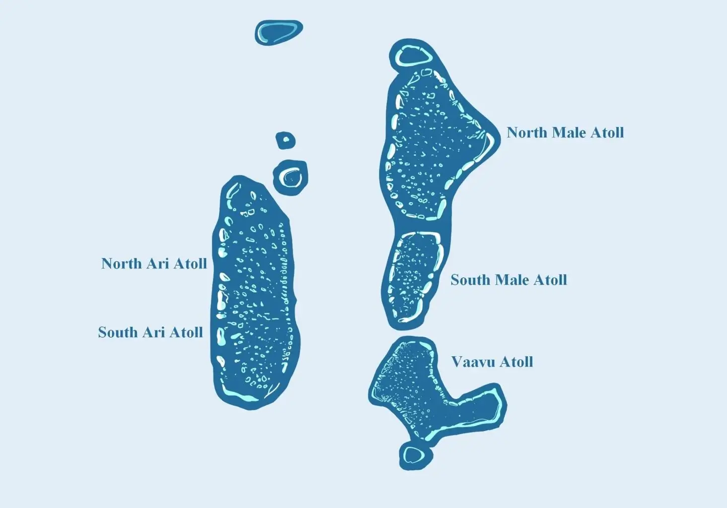 Map showing budget-friendly local islands in the Maldives